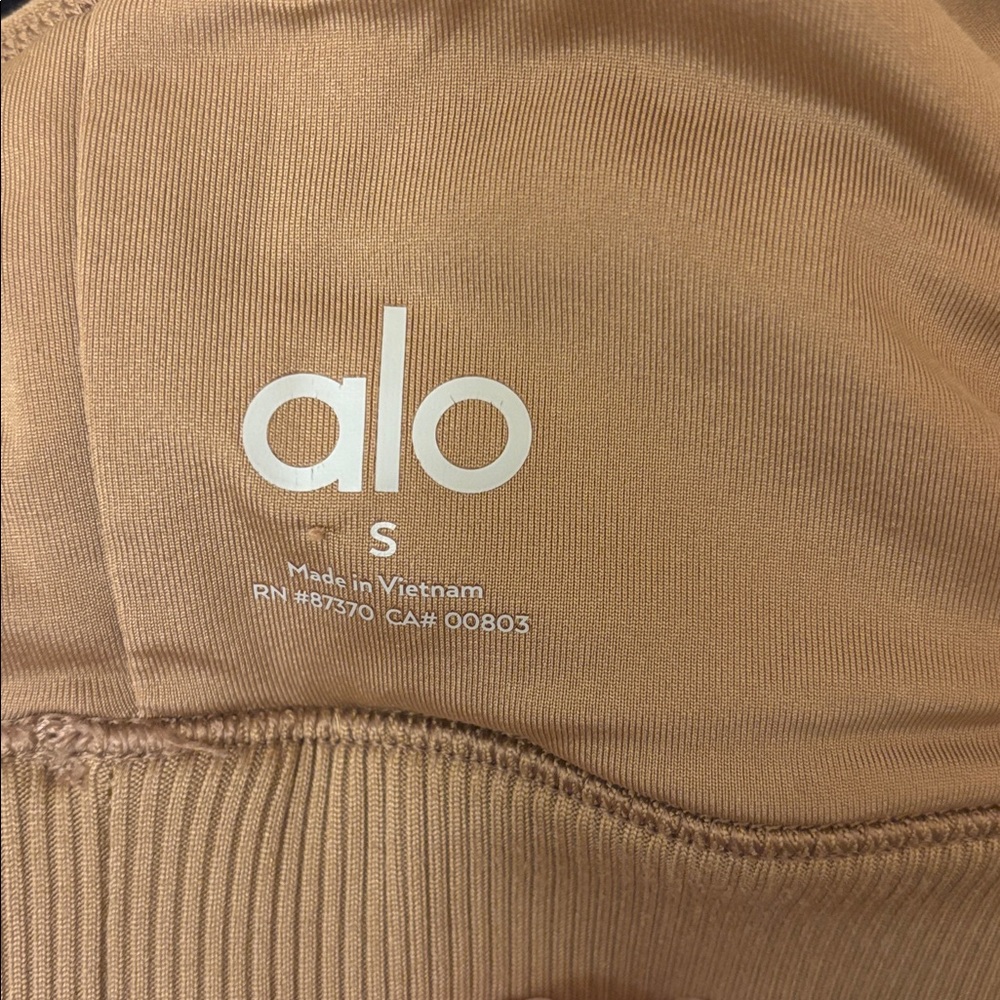 ALO Alosoft Head Start Bra Toasted Almond Active Sports Top S - Picture 8 of 8